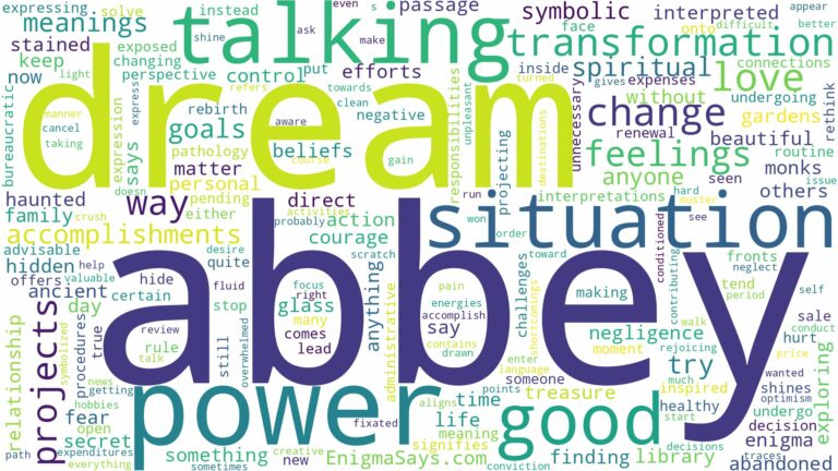 dream about abbey and related dreams with their meanings in a word cloud