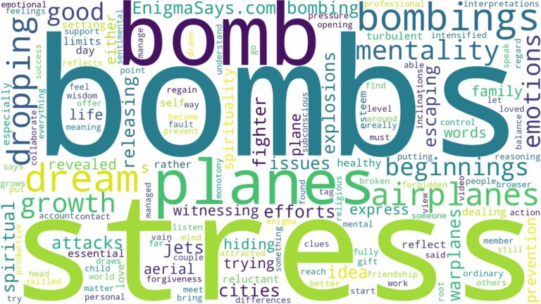 dreams about airplanes dropping bombs and related dreams with their meanings in a word cloud
