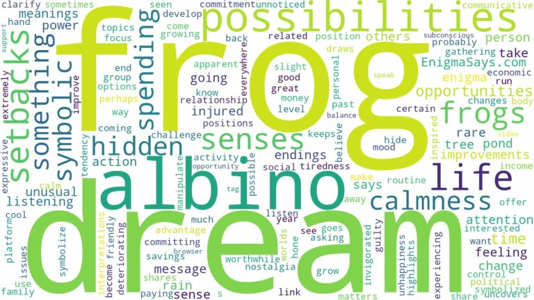 dream about albino frog and related dreams with their meanings in a word cloud