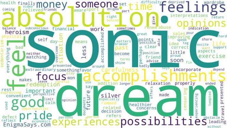 dream about an absolution sonic and related dreams with their meanings in a word cloud