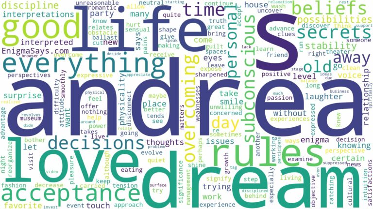 dream about andrea and related dreams with their meanings in a word cloud