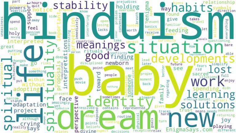 dream about baby in hinduism and related dreams with their meanings in a word cloud