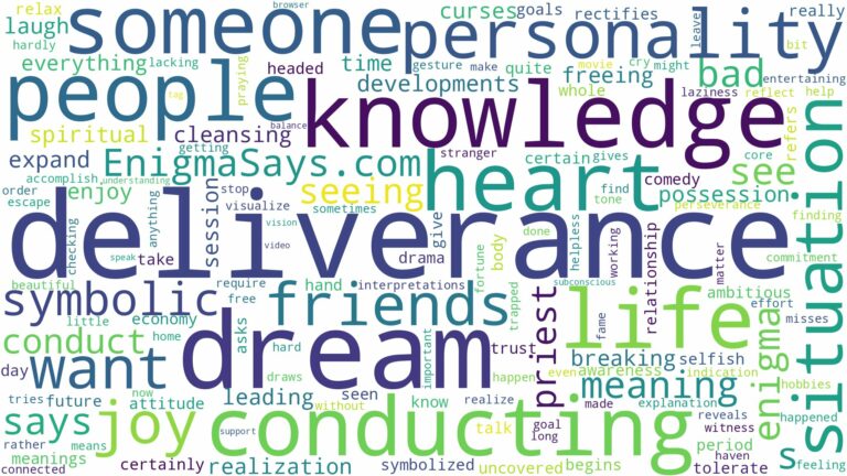 dream of conducting deliverance and related dreams with their meanings in a word cloud