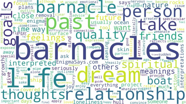 dreams about barnacles and related dreams with their meanings in a word cloud