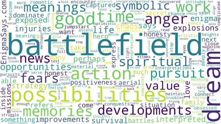 dream about battlefield and related dreams with their meanings in a word cloud