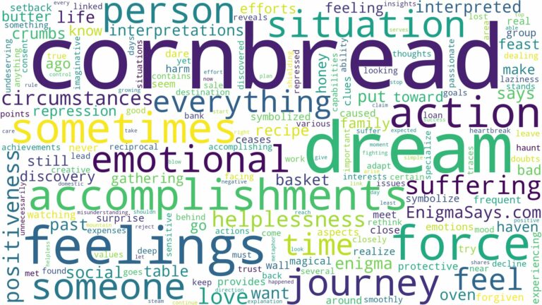 dream about cornbread and related dreams with their meanings in a word cloud