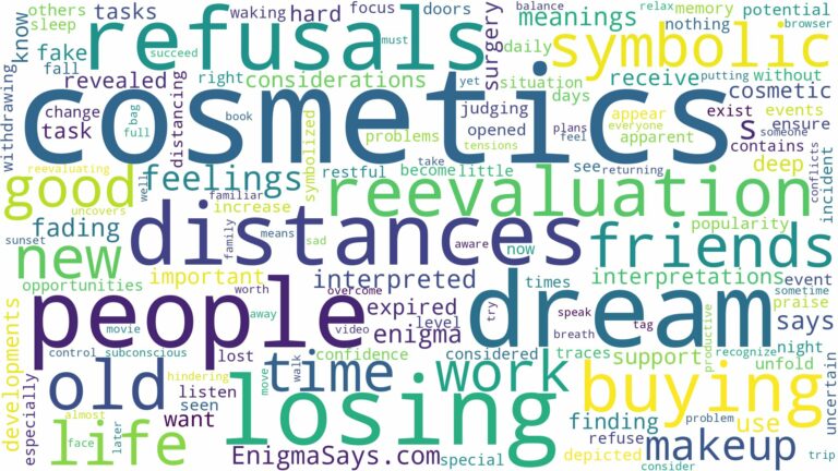 dreams about cosmetics and related dreams with their meanings in a word cloud