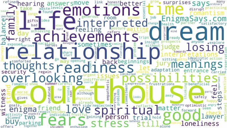 dream about courthouse and related dreams with their meanings in a word cloud