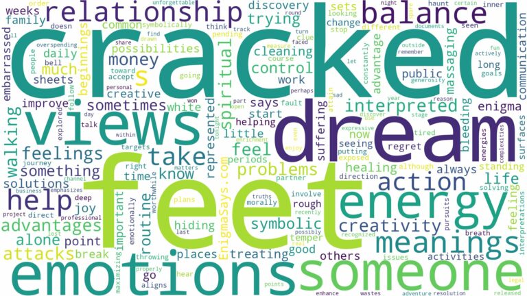 dream about cracked feet and related dreams with their meanings in a word cloud