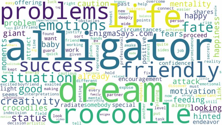 dream about crocodile or alligator and related dreams with their meanings in a word cloud