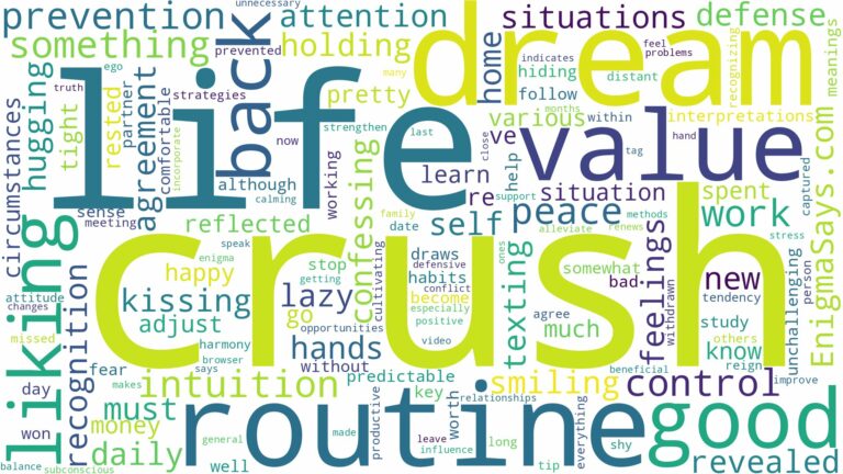 dreaming about crush liking you back and related dreams with their meanings in a word cloud