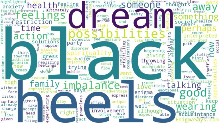 dream about black heels and related dreams with their meanings in a word cloud