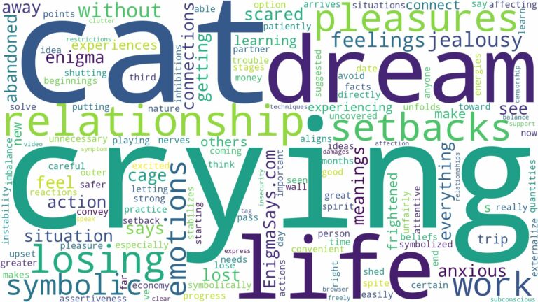 dream of crying cat and related dreams with their meanings in a word cloud