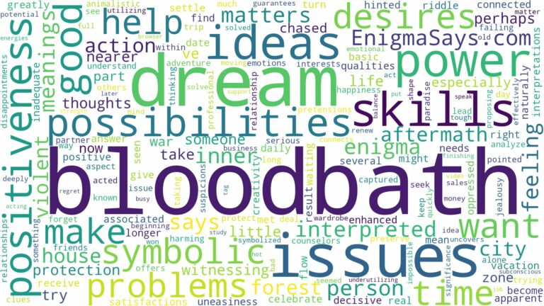 dream about bloodbath and related dreams with their meanings in a word cloud