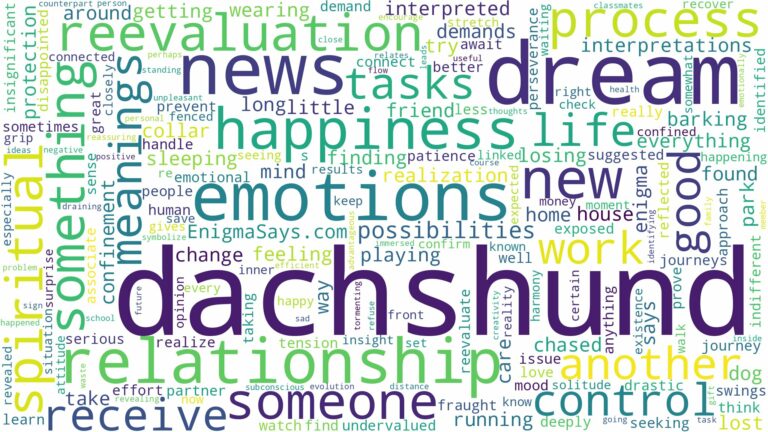 dream about dachshund and related dreams with their meanings in a word cloud
