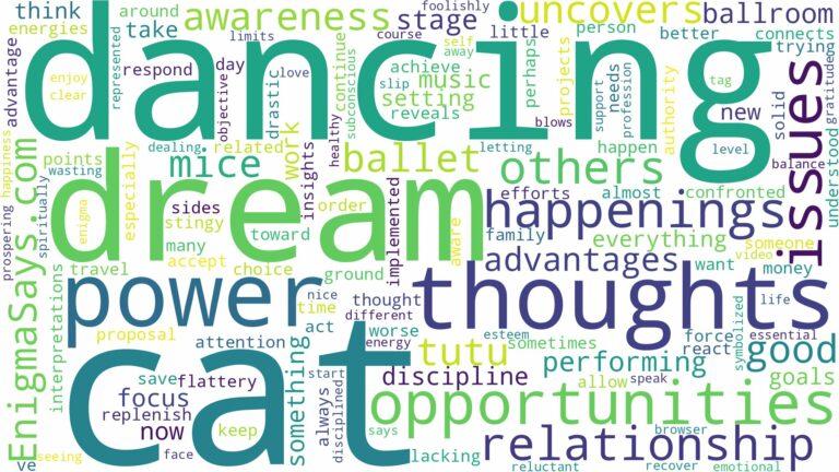 dream of dancing cat and related dreams with their meanings in a word cloud