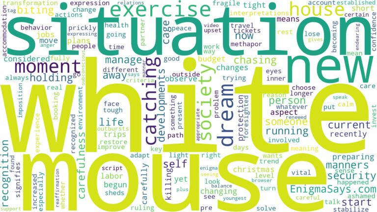 dreaming of catching a white mouse and related dreams with their meanings in a word cloud