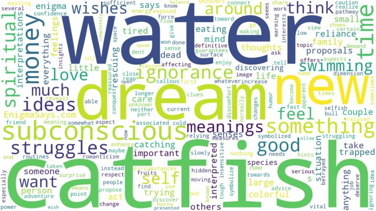 dream about catfish in water and related dreams with their meanings in a word cloud