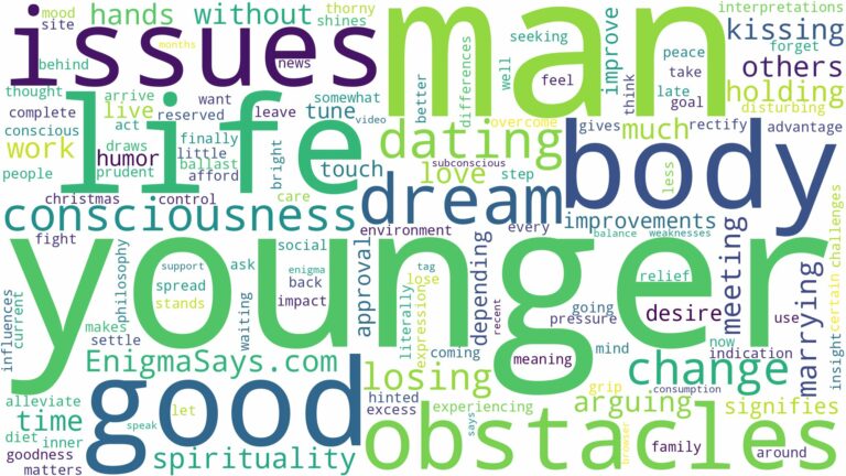 dreaming of dating a younger man and related dreams with their meanings in a word cloud