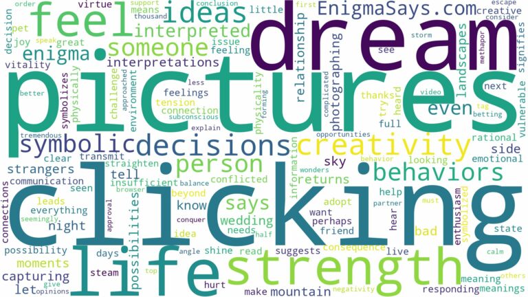 dream of clicking pictures and related dreams with their meanings in a word cloud