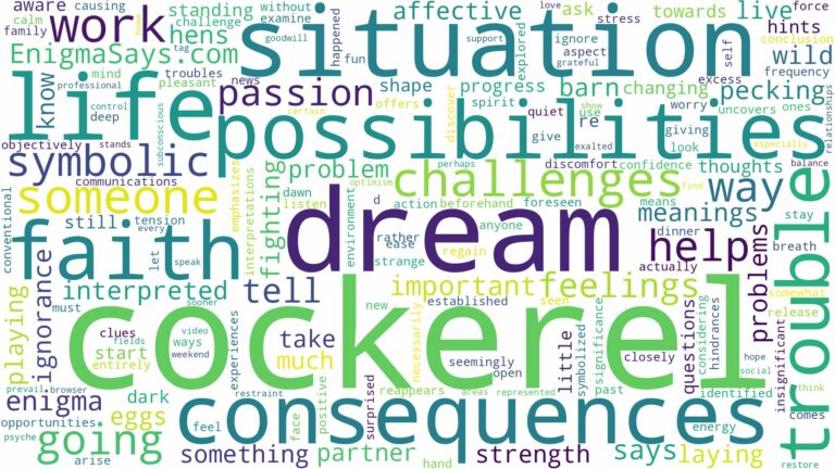 dream about cockerel and related dreams with their meanings in a word cloud