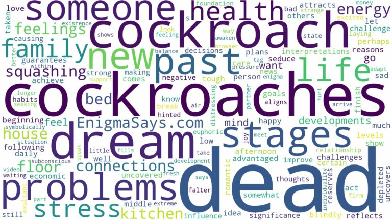 dreams about cockroaches dead and related dreams with their meanings in a word cloud