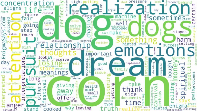 dream about corn dogs and related dreams with their meanings in a word cloud