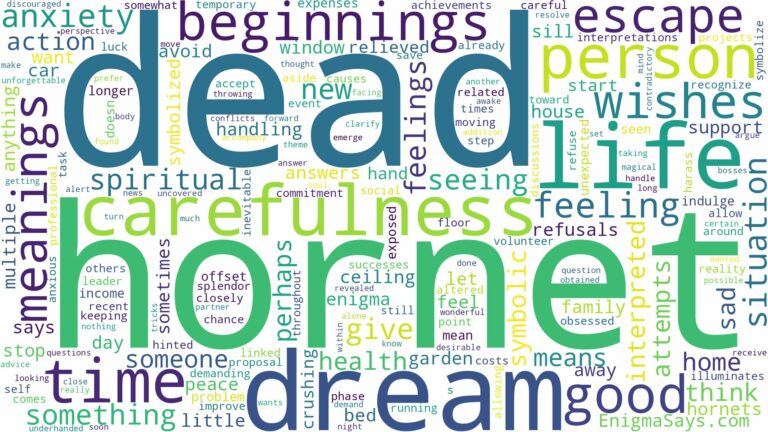 dream about dead hornet and related dreams with their meanings in a word cloud