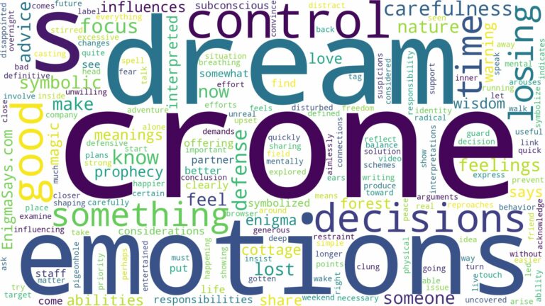 dream about crone and related dreams with their meanings in a word cloud