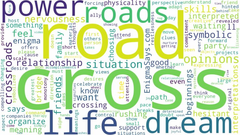 dreams about cross roads and related dreams with their meanings in a word cloud