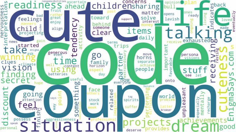 dreams about cuteness coupon code and related dreams with their meanings in a word cloud