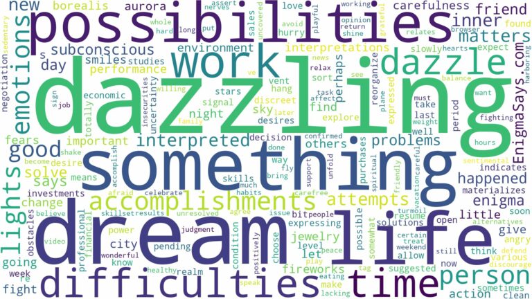 dream about dazzle and related dreams with their meanings in a word cloud
