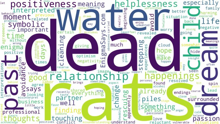 dream about dead rats in water and related dreams with their meanings in a word cloud