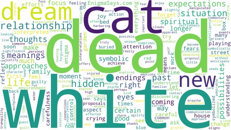 dream about dead white cat and related dreams with their meanings in a word cloud