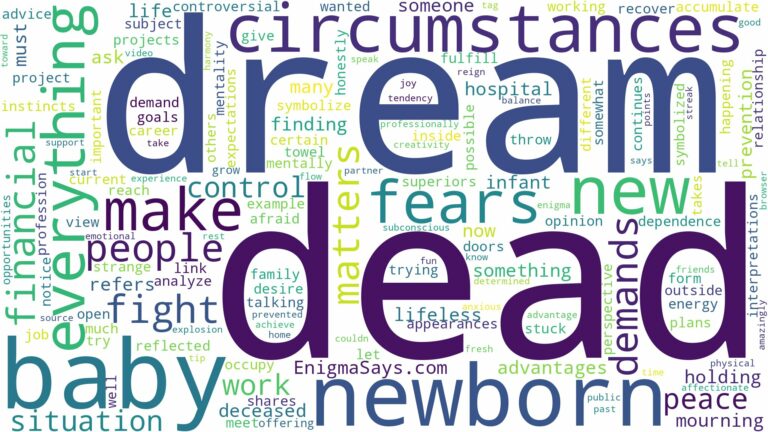 dream about dead newborn baby and related dreams with their meanings in a word cloud