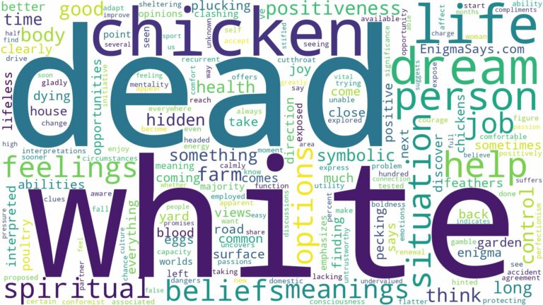 dream about dead white chicken and related dreams with their meanings in a word cloud