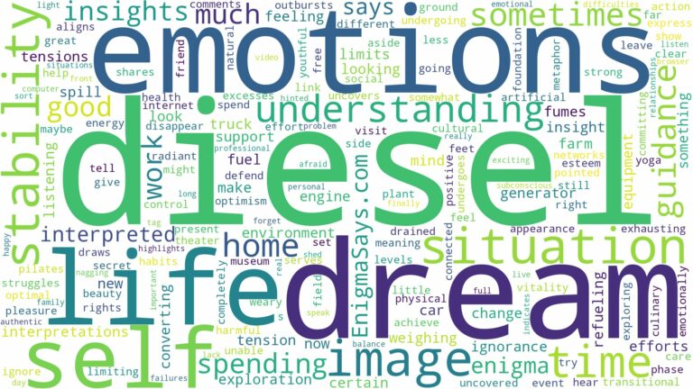 dream about diesel and related dreams with their meanings in a word cloud