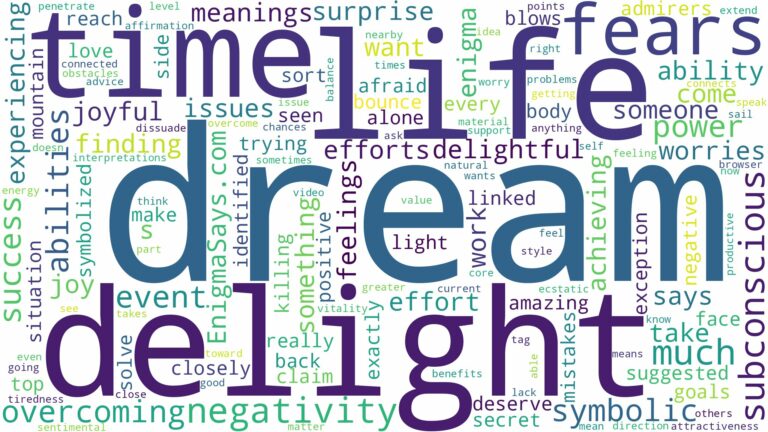 dream about delight and related dreams with their meanings in a word cloud