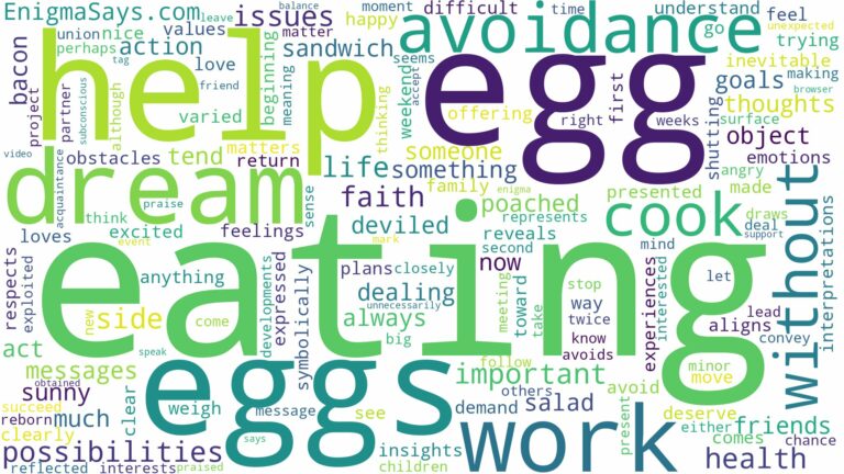 dreaming of eating cook egg and related dreams with their meanings in a word cloud