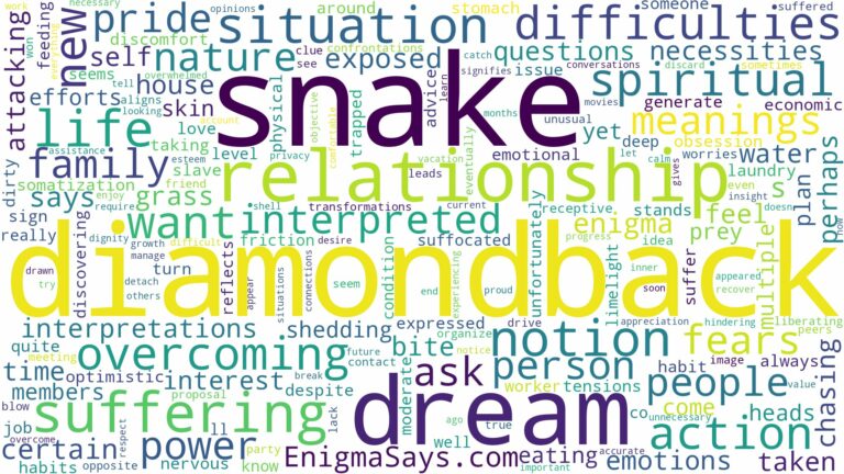 dream about diamondback snake and related dreams with their meanings in a word cloud