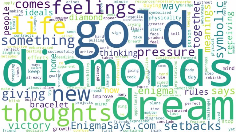 dreams about diamonds and gold and related dreams with their meanings in a word cloud
