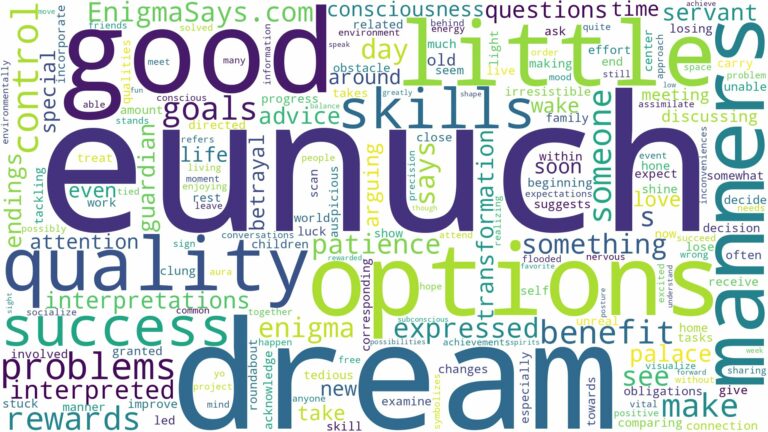 dream about eunuch and related dreams with their meanings in a word cloud