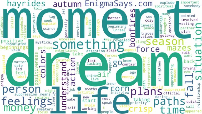 dream about fall season and related dreams with their meanings in a word cloud