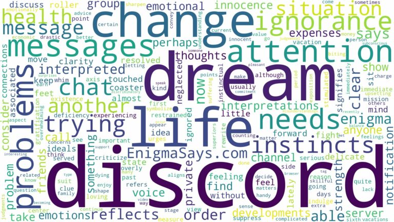 dream about discord and related dreams with their meanings in a word cloud
