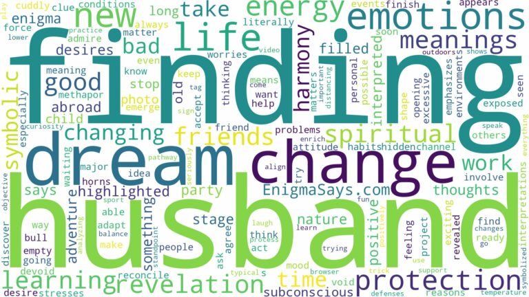 dream of finding husband and related dreams with their meanings in a word cloud