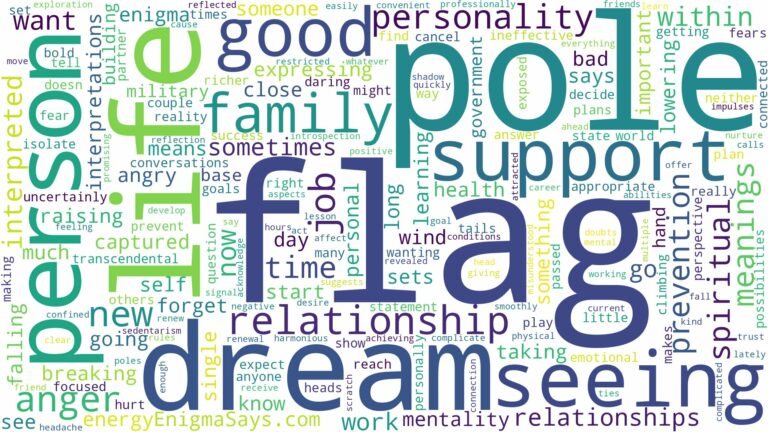 dream about flag pole and related dreams with their meanings in a word cloud