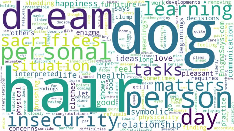 dream about dog hair and related dreams with their meanings in a word cloud