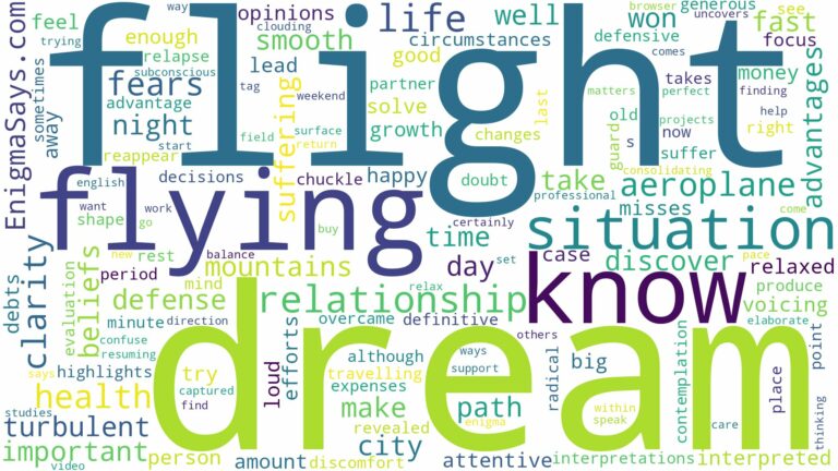 dream of flying aeroplane and related dreams with their meanings in a word cloud