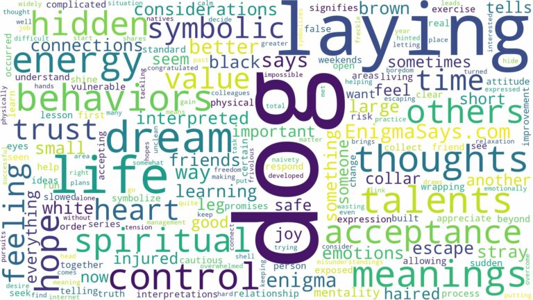 dreaming of dog laying on you and related dreams with their meanings in a word cloud