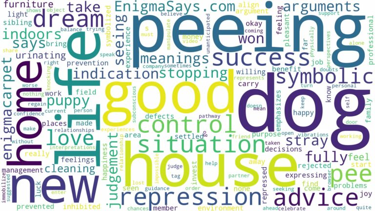dreaming about dog peeing in house and related dreams with their meanings in a word cloud